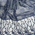 Net hijab with flower design and moti work - Blue Net hijab with flower design and moti work - Blue